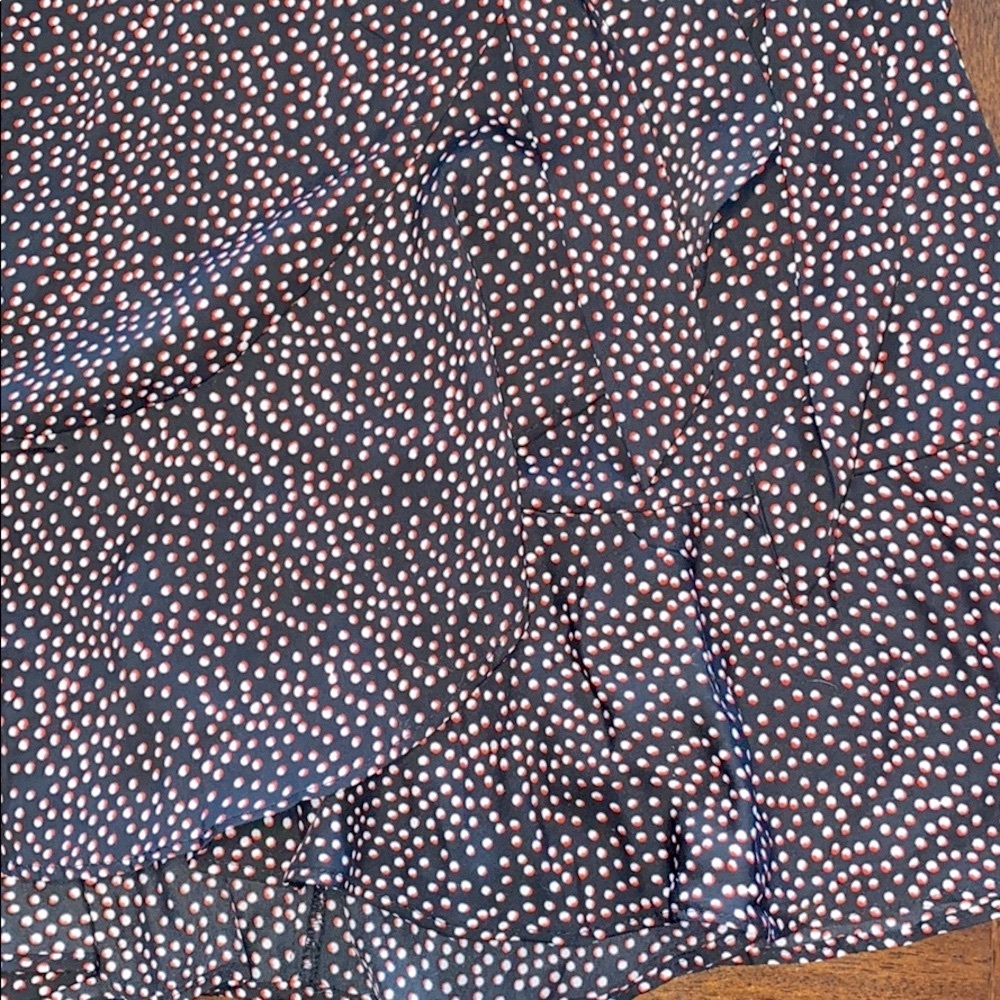 Express Dotted Square Neck Ruffle Wrap Dress (S) - image 5